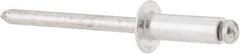 RivetKing - Size 66 Dome Head Aluminum Open End Blind Rivet - Aluminum Mandrel, 0.251" to 3/8" Grip, 3/8" Head Diam, 0.192" to 0.198" Hole Diam, 0.575" Length Under Head, 3/16" Body Diam - USA Tool & Supply