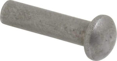 RivetKing - 1/8" Body Diam, Round Uncoated Steel Solid Rivet - 1/2" Length Under Head - USA Tool & Supply