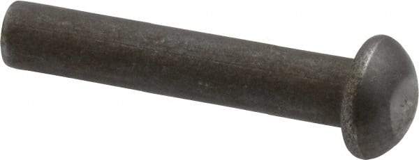 RivetKing - 3/16" Body Diam, Round Steel Solid Rivet - 1" Length Under Head - USA Tool & Supply