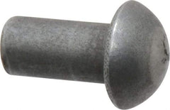 RivetKing - 1/4" Body Diam, Round Uncoated Steel Solid Rivet - 1/2" Length Under Head - USA Tool & Supply