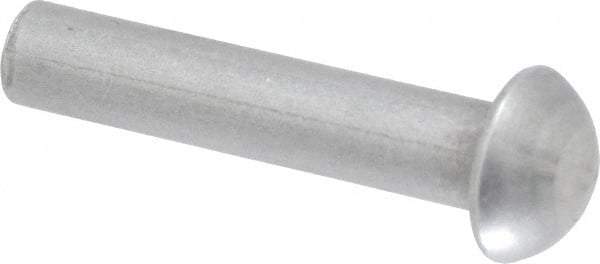 RivetKing - 1/4" Body Diam, Round Uncoated Steel Solid Rivet - 1-1/4" Length Under Head - USA Tool & Supply