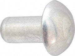 RivetKing - 1/8" Body Diam, Round Aluminum Solid Rivet - 1/4" Length Under Head, Grade 1100F - USA Tool & Supply