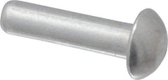 RivetKing - 1/8" Body Diam, Round Uncoated Aluminum Solid Rivet - 1/2" Length Under Head, Grade 1100F - USA Tool & Supply