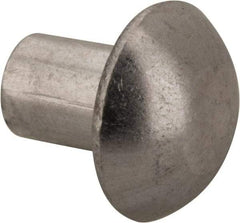 RivetKing - 3/16" Body Diam, Round Uncoated Aluminum Solid Rivet - 1/4" Length Under Head, Grade 1100F - USA Tool & Supply