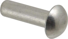 RivetKing - 3/16" Body Diam, Round Aluminum Solid Rivet - 5/8" Length Under Head, Grade 1100F - USA Tool & Supply