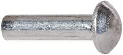 RivetKing - 3/16" Body Diam, Round Uncoated Aluminum Solid Rivet - 3/4" Length Under Head, Grade 1100F - USA Tool & Supply