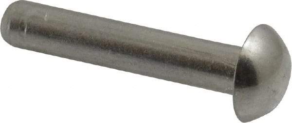 RivetKing - 3/16" Body Diam, Round Aluminum Solid Rivet - 1" Length Under Head, Grade 1100F - USA Tool & Supply