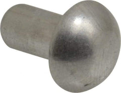 RivetKing - 1/4" Body Diam, Round Uncoated Aluminum Solid Rivet - 1/2" Length Under Head, Grade 1100F - USA Tool & Supply