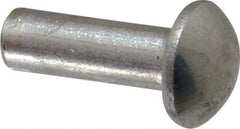 RivetKing - 1/4" Body Diam, Round Aluminum Solid Rivet - 3/4" Length Under Head, Grade 1100F - USA Tool & Supply