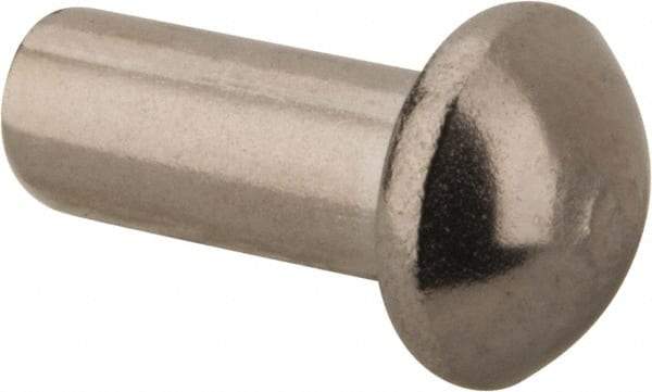 RivetKing - 5/32" Body Diam, Round Stainless Steel Solid Rivet - 3/8" Length Under Head, Grade 18-8 - USA Tool & Supply