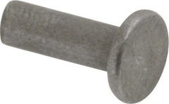 RivetKing - 1/8" Body Diam, Flat Uncoated Steel Solid Rivet - 3/8" Length Under Head - USA Tool & Supply