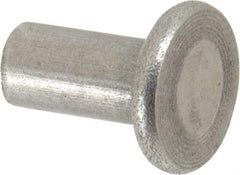 RivetKing - 1/4" Body Diam, Flat Uncoated Steel Solid Rivet - 1/2" Length Under Head - USA Tool & Supply