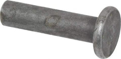 RivetKing - 1/4" Body Diam, Flat Steel Solid Rivet - 1" Length Under Head - USA Tool & Supply