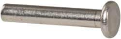 RivetKing - 1/8" Body Diam, Flat Uncoated Aluminum Solid Rivet - 3/4" Length Under Head, Grade 1100F - USA Tool & Supply