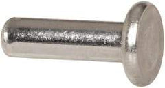 RivetKing - 5/32" Body Diam, Flat Aluminum Solid Rivet - 1/2" Length Under Head, Grade 1100F - USA Tool & Supply