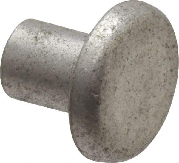 RivetKing - 3/16" Body Diam, Flat Uncoated Aluminum Solid Rivet - 1/4" Length Under Head, Grade 1100F - USA Tool & Supply