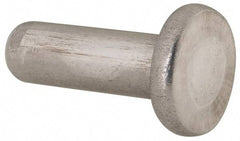 RivetKing - 1/4" Body Diam, Flat Uncoated Aluminum Solid Rivet - 3/4" Length Under Head, Grade 1100F - USA Tool & Supply