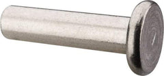 RivetKing - 1/4" Body Diam, Flat Uncoated Aluminum Solid Rivet - 1" Length Under Head, Grade 1100F - USA Tool & Supply