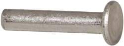 RivetKing - 1/4" Body Diam, Flat Aluminum Solid Rivet - 1-1/4" Length Under Head, Grade 1100F - USA Tool & Supply