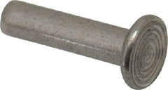 RivetKing - 1/8" Body Diam, Flat Uncoated Stainless Steel Solid Rivet - 1/2" Length Under Head, Grade 18-8 - USA Tool & Supply