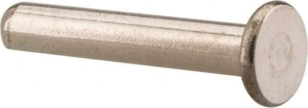 RivetKing - 1/8" Body Diam, Flat Stainless Steel Solid Rivet - 3/4" Length Under Head, Grade 18-8 - USA Tool & Supply