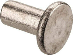 RivetKing - 3/16" Body Diam, Flat Stainless Steel Solid Rivet - 3/8" Length Under Head, Grade 18-8 - USA Tool & Supply