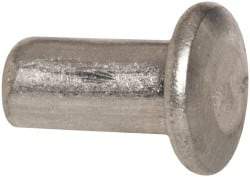 RivetKing - 1/8" Body Diam, Universal Aluminum Solid Rivet - 1/4" Length Under Head, Grade 1100F - USA Tool & Supply