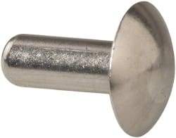 RivetKing - 3/16" Body Diam, Universal Uncoated Aluminum Solid Rivet - 1/2" Length Under Head, Grade 1100F - USA Tool & Supply