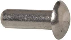 RivetKing - 1/4" Body Diam, Universal Uncoated Aluminum Solid Rivet - 3/4" Length Under Head, Grade 1100F - USA Tool & Supply