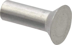 RivetKing - 1/8" Body Diam, Countersunk Uncoated Aluminum Solid Rivet - 3/8" Length Under Head, Grade 1100F, 90° Countersunk Head Angle - USA Tool & Supply