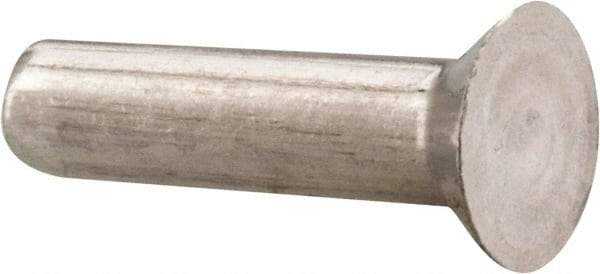 RivetKing - 1/8" Body Diam, Countersunk Uncoated Aluminum Solid Rivet - 1/2" Length Under Head, Grade 1100F, 78° Countersunk Head Angle - USA Tool & Supply