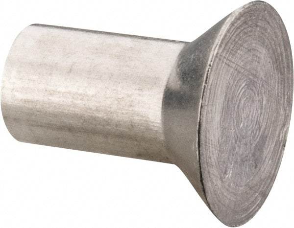 RivetKing - 3/16" Body Diam, Countersunk Aluminum Solid Rivet - 3/8" Length Under Head, Grade 1100F, 78° Countersunk Head Angle - USA Tool & Supply