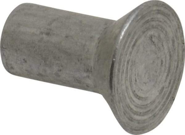 RivetKing - 1/4" Body Diam, Countersunk Uncoated Aluminum Solid Rivet - 1/2" Length Under Head, Grade 1100F, 78° Countersunk Head Angle - USA Tool & Supply