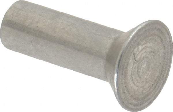 RivetKing - 1/4" Body Diam, Countersunk Aluminum Solid Rivet - 3/4" Length Under Head, Grade 1100F, 78° Countersunk Head Angle - USA Tool & Supply