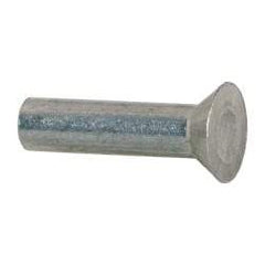 RivetKing - 1/4" Body Diam, Countersunk Aluminum Solid Rivet - 1" Length Under Head, Grade 1100F, 78° Countersunk Head Angle - USA Tool & Supply