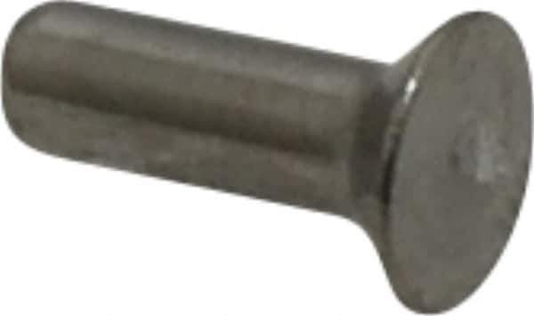 RivetKing - 1/8" Body Diam, Countersunk Uncoated Stainless Steel Solid Rivet - 3/8" Length Under Head, Grade 18-8, 90° Countersunk Head Angle - USA Tool & Supply