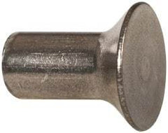 RivetKing - 3/16" Body Diam, Countersunk Uncoated Stainless Steel Solid Rivet - 3/8" Length Under Head, Grade 18-8, 90° Countersunk Head Angle - USA Tool & Supply