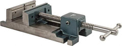 Wilton - 6-3/4" Jaw Opening Capacity x 2-1/8" Throat Depth, Horizontal Drill Press Vise - 6" Wide x 2-1/8" High Jaw, Stationary Base, Rapid Action, 17.1" OAL x 4.3" Overall Height, Cast Iron - USA Tool & Supply