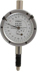 Fowler - 1/8" Range, 0-20-0 Dial Reading, 0.0005" Graduation Dial Drop Indicator - Revolution Counter - USA Tool & Supply