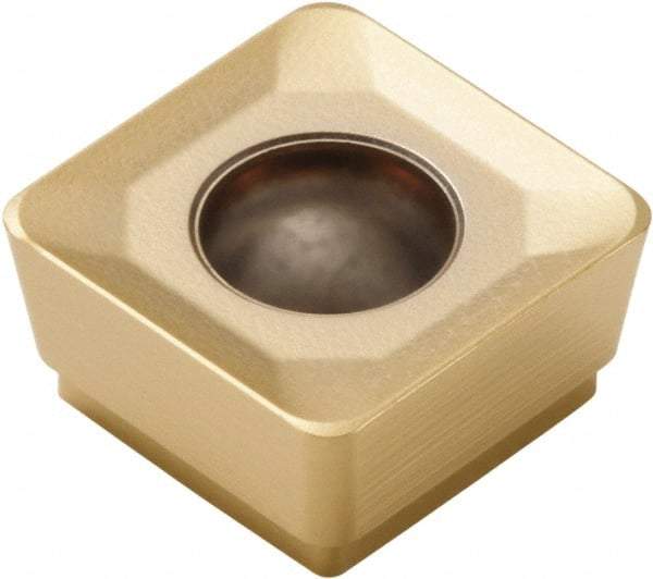 Seco - SCET120612 M11 Grade F40M Carbide Milling Insert - TiAlN/TiN Finish, 1/4" Thick, 1/2" Inscribed Circle, 0.047" Corner Radius - USA Tool & Supply