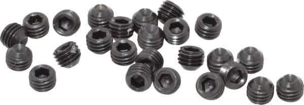 Holo-Krome - 1/4-28 UNF, 3/16" OAL, Cup Point Set Screw - Grade 8 Alloy Steel, 1/8" Key - USA Tool & Supply