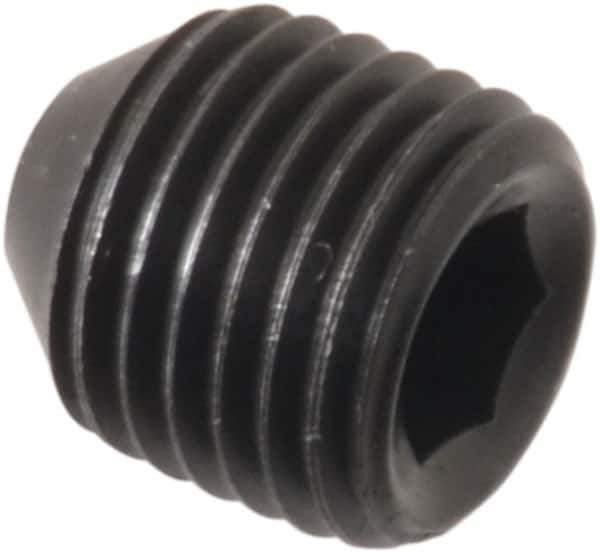 Holo-Krome - 3/8-24 UNF, 3/8" OAL, Cup Point Set Screw - Grade 8 Alloy Steel, 3/16" Key - USA Tool & Supply