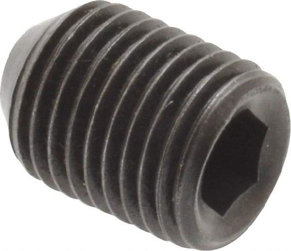 Holo-Krome - 3/8-24 UNF, 1/2" OAL, Cup Point Set Screw - Grade 8 Alloy Steel, 3/16" Key - USA Tool & Supply