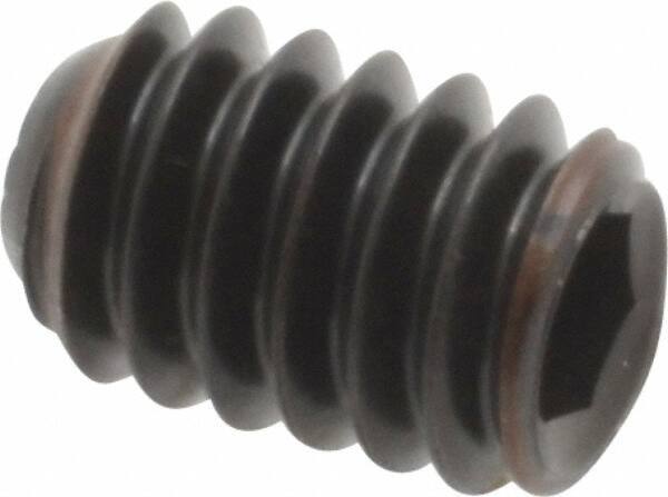Holo-Krome - 1/4-20 UNC, 3/8" OAL, Internal Knurl Point Set Screw - Grade 8 Alloy Steel, 1/8" Key - USA Tool & Supply