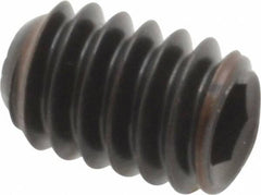 Holo-Krome - 1/4-20 UNC, 3/8" OAL, Internal Knurl Point Set Screw - Grade 8 Alloy Steel, 1/8" Key - USA Tool & Supply