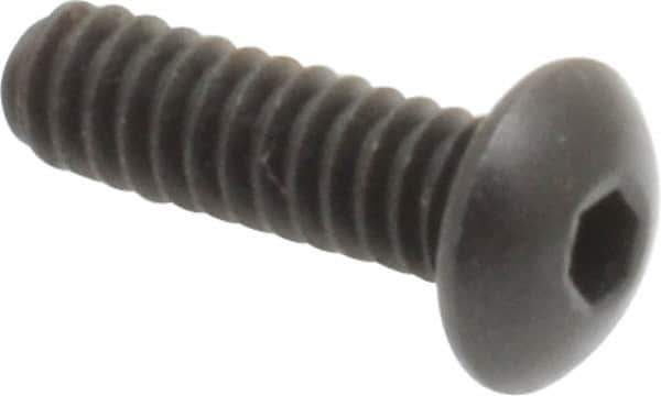 Holo-Krome - #4-40 UNC Hex Socket Drive, Button Screw - Alloy Steel, Black Oxide Finish, Fully Threaded, 3/8" Length Under Head - USA Tool & Supply