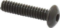 Holo-Krome - #4-40 UNC Hex Socket Drive, Button Screw - Alloy Steel, Black Oxide Finish, Fully Threaded, 1/2" Length Under Head - USA Tool & Supply
