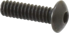 Holo-Krome - #6-32 UNC Hex Socket Drive, Button Screw - Alloy Steel, Black Oxide Finish, Fully Threaded, 1/2" Length Under Head - USA Tool & Supply
