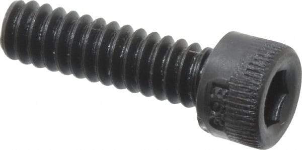Made in USA - #6-32 UNC Hex Socket Drive, Socket Cap Screw - Alloy Steel, Black Oxide Finish, Fully Threaded, 1/2" Length Under Head - USA Tool & Supply