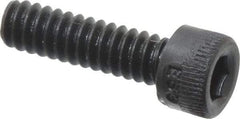 Made in USA - #6-32 UNC Hex Socket Drive, Socket Cap Screw - Alloy Steel, Black Oxide Finish, Fully Threaded, 1/2" Length Under Head - USA Tool & Supply
